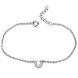 Alamode Rhodium Brass Bracelet with AAA Grade CZ in Clear - Alamode - Flyclothing LLC