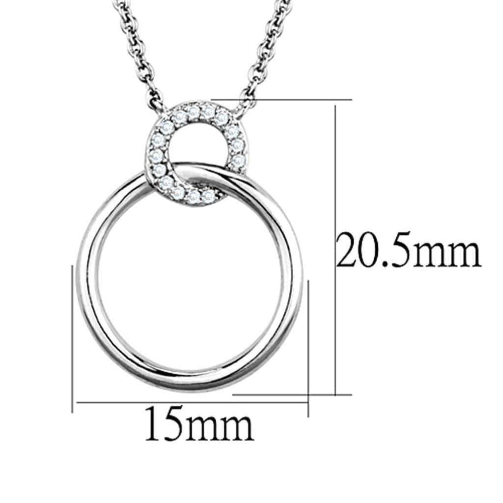 Alamode Rhodium Brass Necklace with AAA Grade CZ in Clear - Alamode - Flyclothing LLC