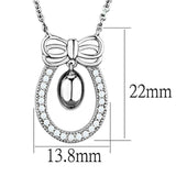 Alamode Rhodium Brass Necklace with AAA Grade CZ in Clear - Alamode - Flyclothing LLC