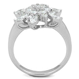 Alamode Rhodium Brass Ring with AAA Grade CZ in Clear - Alamode - Flyclothing LLC