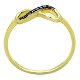 Alamode Gold+Ruthenium Brass Ring with AAA Grade CZ in Tanzanite - Alamode - Flyclothing LLC