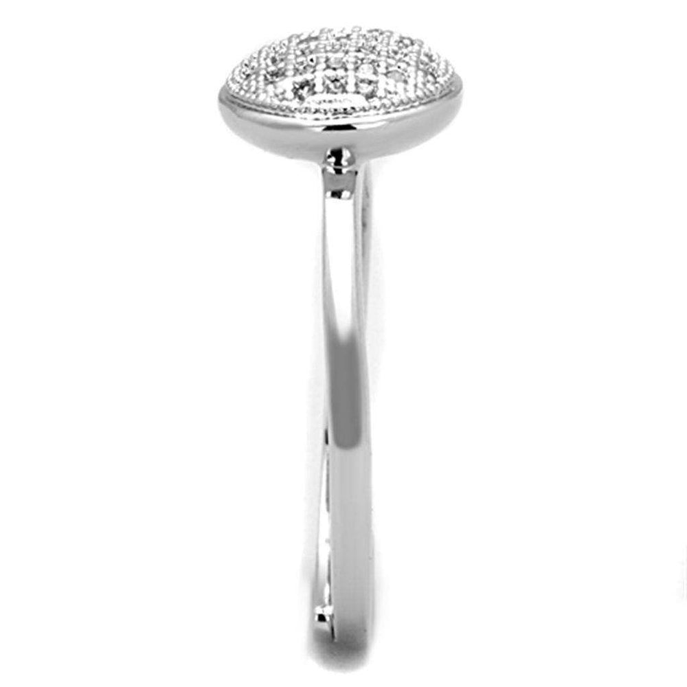 Alamode Rhodium Brass Ring with AAA Grade CZ in Clear - Alamode - Flyclothing LLC