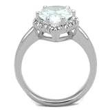 Alamode Rhodium Brass Ring with AAA Grade CZ in Clear - Alamode - Flyclothing LLC