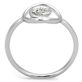 Alamode Rhodium Brass Ring with AAA Grade CZ in Clear - Alamode - Flyclothing LLC