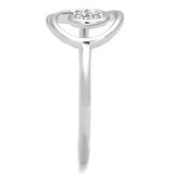 Alamode Rhodium Brass Ring with AAA Grade CZ in Clear - Alamode - Flyclothing LLC