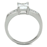 Alamode Rhodium Brass Ring with AAA Grade CZ in Clear - Alamode - Flyclothing LLC