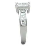 Alamode Rhodium Brass Ring with AAA Grade CZ in Clear - Alamode - Flyclothing LLC