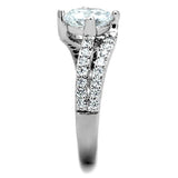 Alamode Rhodium Brass Ring with AAA Grade CZ in Clear - Alamode - Flyclothing LLC