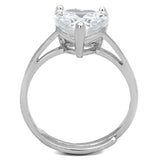 Alamode Rhodium Brass Ring with AAA Grade CZ in Clear - Alamode - Flyclothing LLC