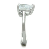 Alamode Rhodium Brass Ring with AAA Grade CZ in Clear - Alamode - Flyclothing LLC