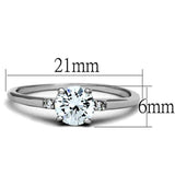 Alamode Rhodium Brass Ring with AAA Grade CZ in Clear - Alamode - Flyclothing LLC