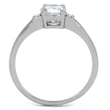 Alamode Rhodium Brass Ring with AAA Grade CZ in Clear - Alamode - Flyclothing LLC