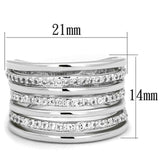 Alamode Rhodium Brass Ring with AAA Grade CZ in Clear - Alamode - Flyclothing LLC