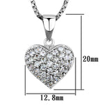 Alamode Rhodium Brass Chain Pendant with AAA Grade CZ in Clear - Alamode - Flyclothing LLC