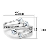 Alamode Rhodium Brass Ring with AAA Grade CZ in Clear - Alamode - Flyclothing LLC