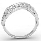 Alamode Rhodium Brass Ring with AAA Grade CZ in Clear - Alamode - Flyclothing LLC