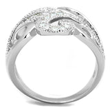 Alamode Rhodium Brass Ring with AAA Grade CZ in Clear - Alamode - Flyclothing LLC