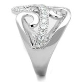 Alamode Rhodium Brass Ring with AAA Grade CZ in Clear - Alamode - Flyclothing LLC