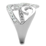 Alamode Rhodium Brass Ring with AAA Grade CZ in Clear - Alamode - Flyclothing LLC