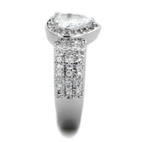 Alamode Rhodium Brass Ring with AAA Grade CZ in Clear - Alamode - Flyclothing LLC