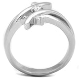 Alamode Rhodium Brass Ring with AAA Grade CZ in Clear - Alamode - Flyclothing LLC