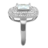 Alamode Rhodium Brass Ring with AAA Grade CZ in Clear - Alamode - Flyclothing LLC