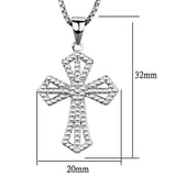 Alamode Rhodium Brass Chain Pendant with AAA Grade CZ in Clear - Alamode - Flyclothing LLC