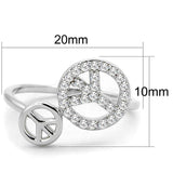 Alamode Rhodium Brass Ring with AAA Grade CZ in Clear - Alamode - Flyclothing LLC