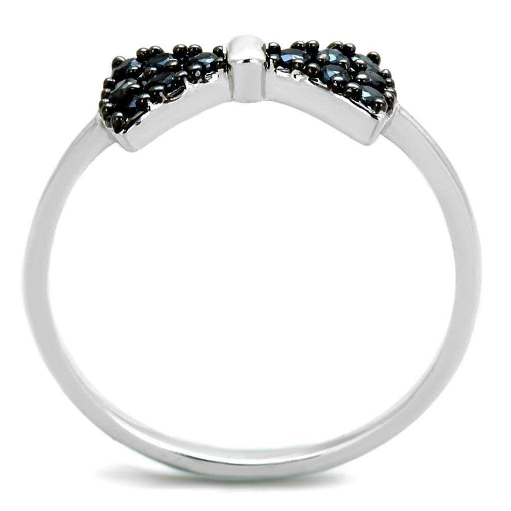 Alamode Rhodium + Ruthenium Brass Ring with AAA Grade CZ in Black Diamond - Alamode - Flyclothing LLC