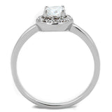 Alamode Rhodium Brass Ring with AAA Grade CZ in Clear - Alamode - Flyclothing LLC