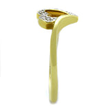 Alamode Gold+Rhodium Brass Ring with AAA Grade CZ in Clear - Alamode - Flyclothing LLC