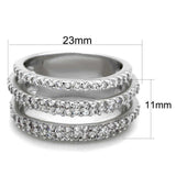 Alamode Rhodium Brass Ring with AAA Grade CZ in Clear - Alamode - Flyclothing LLC