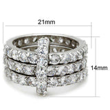 Alamode Rhodium Brass Ring with AAA Grade CZ in Clear - Alamode - Flyclothing LLC