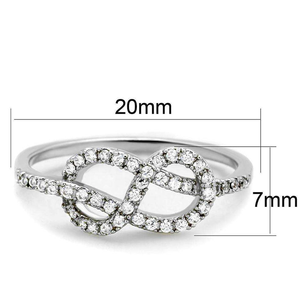 Alamode Rhodium Brass Ring with AAA Grade CZ in Clear - Alamode - Flyclothing LLC