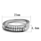 Alamode Rhodium Brass Ring with AAA Grade CZ in Clear - Alamode - Flyclothing LLC