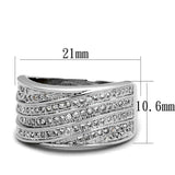 Alamode Rhodium Brass Ring with AAA Grade CZ in Clear - Alamode - Flyclothing LLC