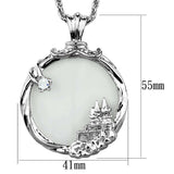 Alamode Rhodium Brass Magnifier pendant with Top Grade Crystal in Clear - Alamode - Flyclothing LLC