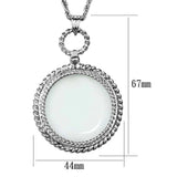 Alamode Rhodium Brass Magnifier pendant with Synthetic Synthetic Glass in Clear - Alamode - Flyclothing LLC