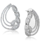 Alamode Rhodium Brass Jewelry Sets with AAA Grade CZ in Clear - Alamode - Flyclothing LLC