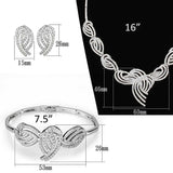 Alamode Rhodium Brass Jewelry Sets with AAA Grade CZ in Clear - Alamode - Flyclothing LLC