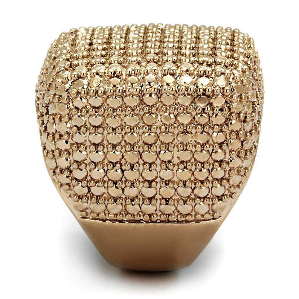 Alamode IP Rose Gold(Ion Plating) Brass Ring with AAA Grade CZ in Metallic Light Gold - Alamode - Flyclothing LLC