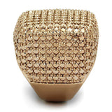 Alamode IP Rose Gold(Ion Plating) Brass Ring with AAA Grade CZ in Metallic Light Gold - Alamode - Flyclothing LLC
