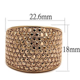 Alamode IP Rose Gold(Ion Plating) Brass Ring with AAA Grade CZ in Metallic Light Gold - Alamode - Flyclothing LLC