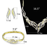 Alamode Gold+Rhodium Brass Jewelry Sets with AAA Grade CZ in Clear - Alamode - Flyclothing LLC