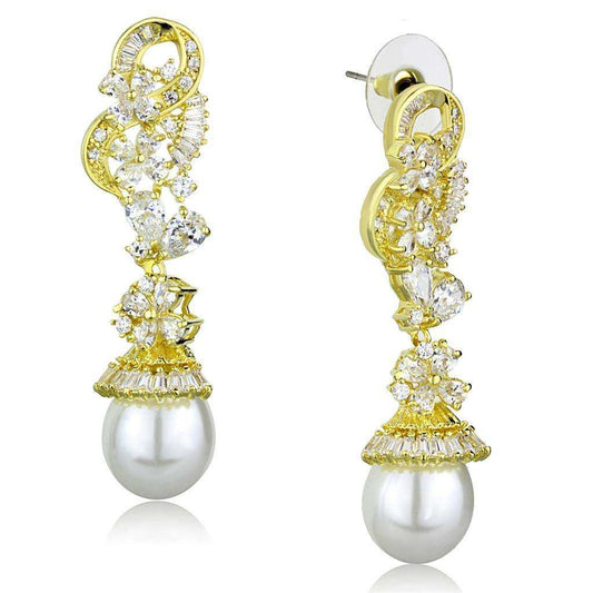 Alamode Gold Brass Jewelry Sets with AAA Grade CZ in Clear - Alamode - Flyclothing LLC