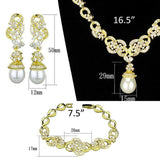 Alamode Gold Brass Jewelry Sets with AAA Grade CZ in Clear - Alamode - Flyclothing LLC