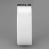 Alamode High polished (no plating) Stainless Steel Ring with Ceramic in White - Alamode - Flyclothing LLC