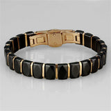 Alamode IP Rose Gold(Ion Plating) Stainless Steel Bracelet with Ceramic in Jet - Alamode - Flyclothing LLC
