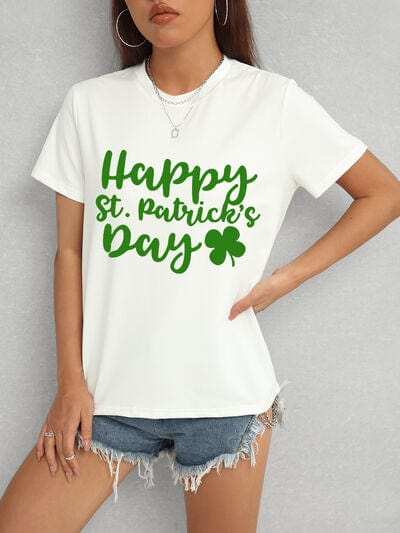 HAPPY ST. PATRICK'S DAY Short Sleeve T-Shirt - Trendsi - Flyclothing LLC