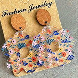Flower Shape Acrylic Dangle Earrings - Trendsi - Flyclothing LLC